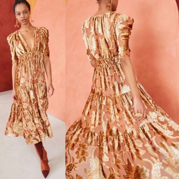 Ulla Johnson Velvet Loretta Dress - Rose Gold - Picture 3 of 13